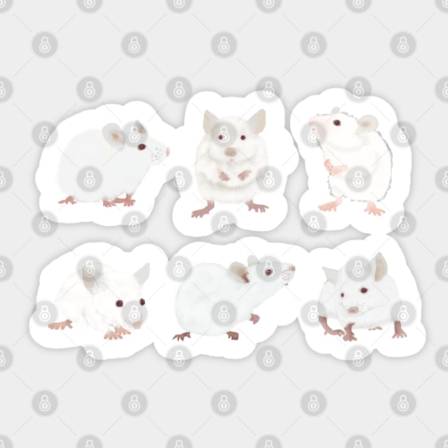 White Mice Sticker by ahadden